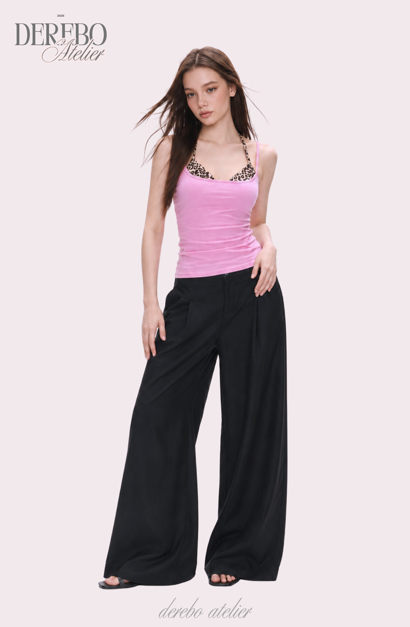 Pink leopard layered sleeveless t-shirt