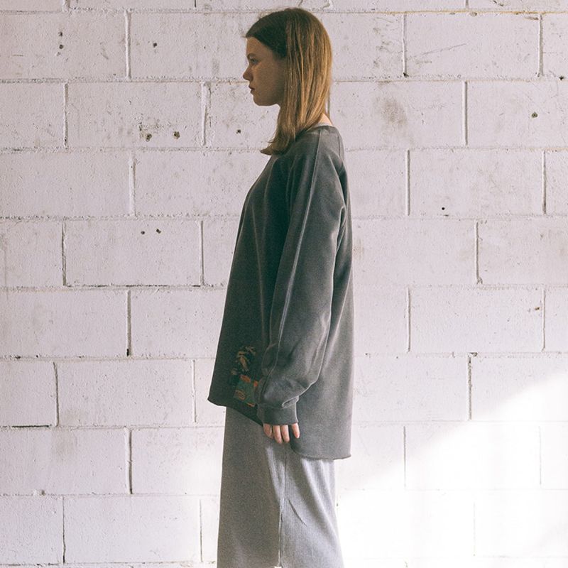 [Patchwork Sweatshirt] Charcoal