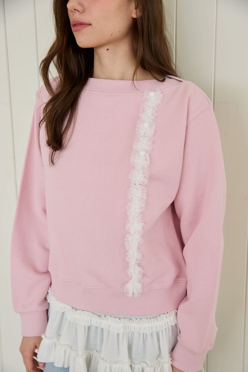 CHIFFON LINE SWEATSHIRT