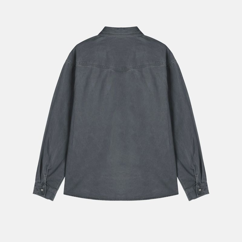 Smudge-Washed Cotton Shirt (5 Colors)