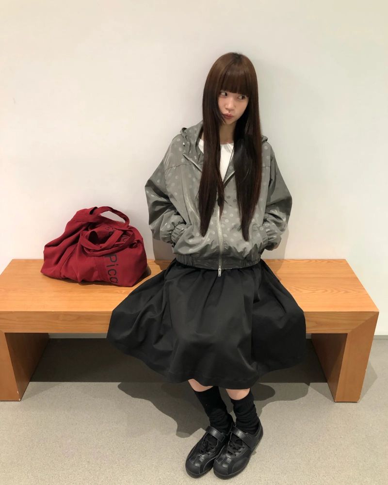 [ORIGINAL] Shimmer Dot Hooded Windbreaker