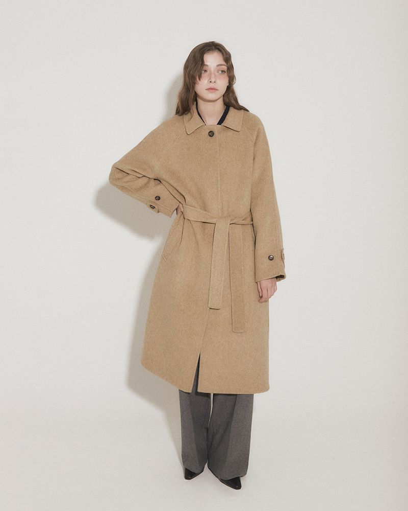 WOOL BALMACAAN COAT [BROWN]