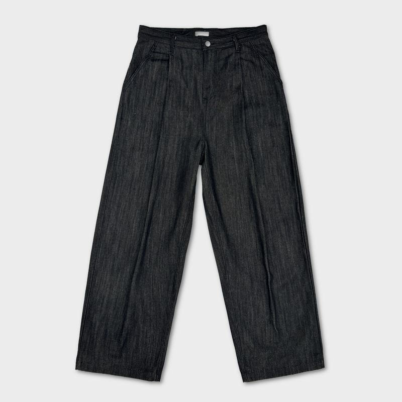 DEVIVE DEEP ONE TUCK WIDE DENIM