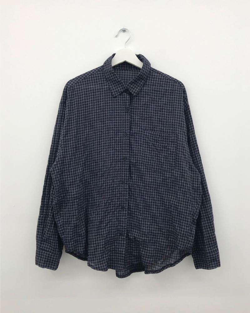 Wave check shirt (4color)