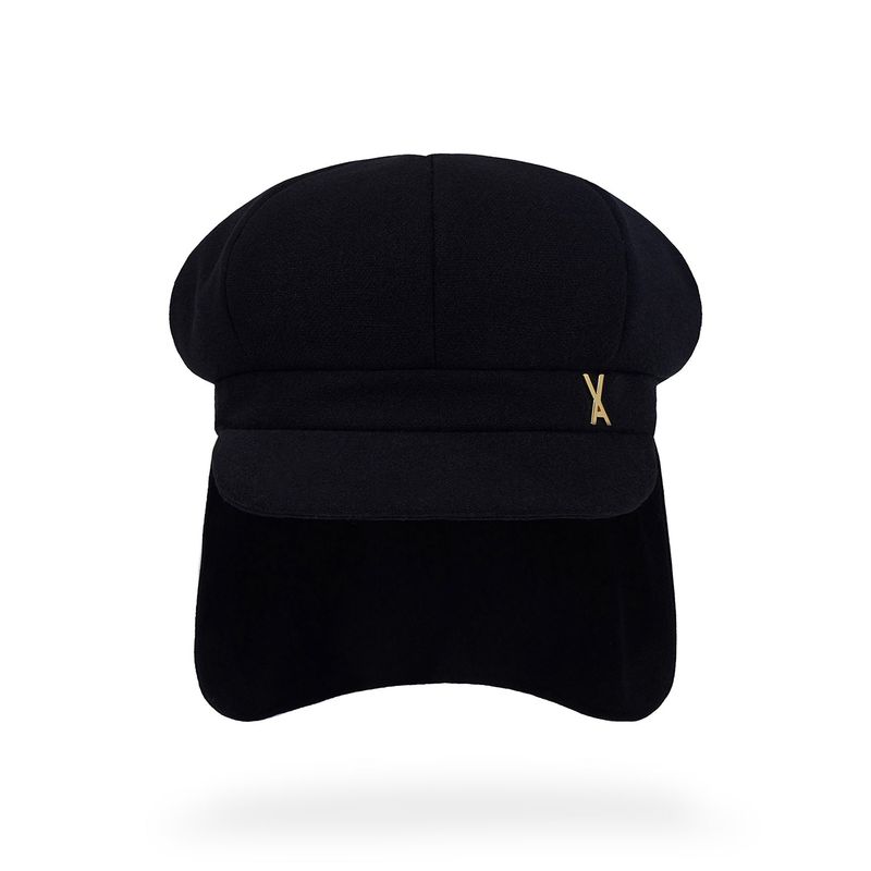 VA Stud Fly Newsboy Cap / Black