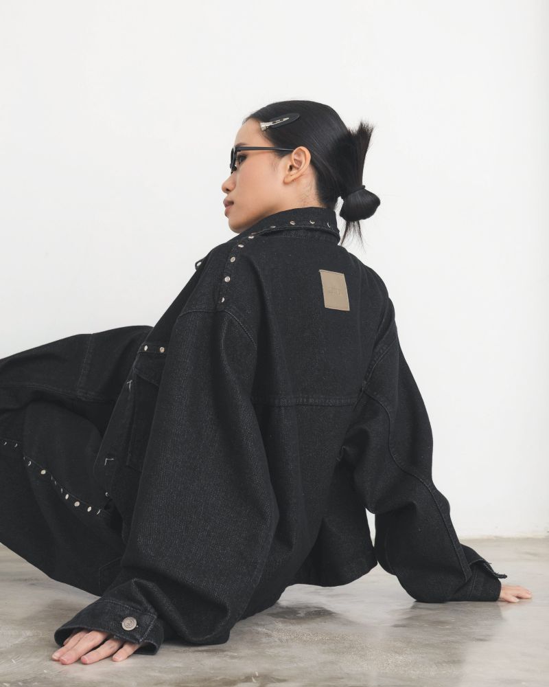 Oversized Rivet Denim Jacket