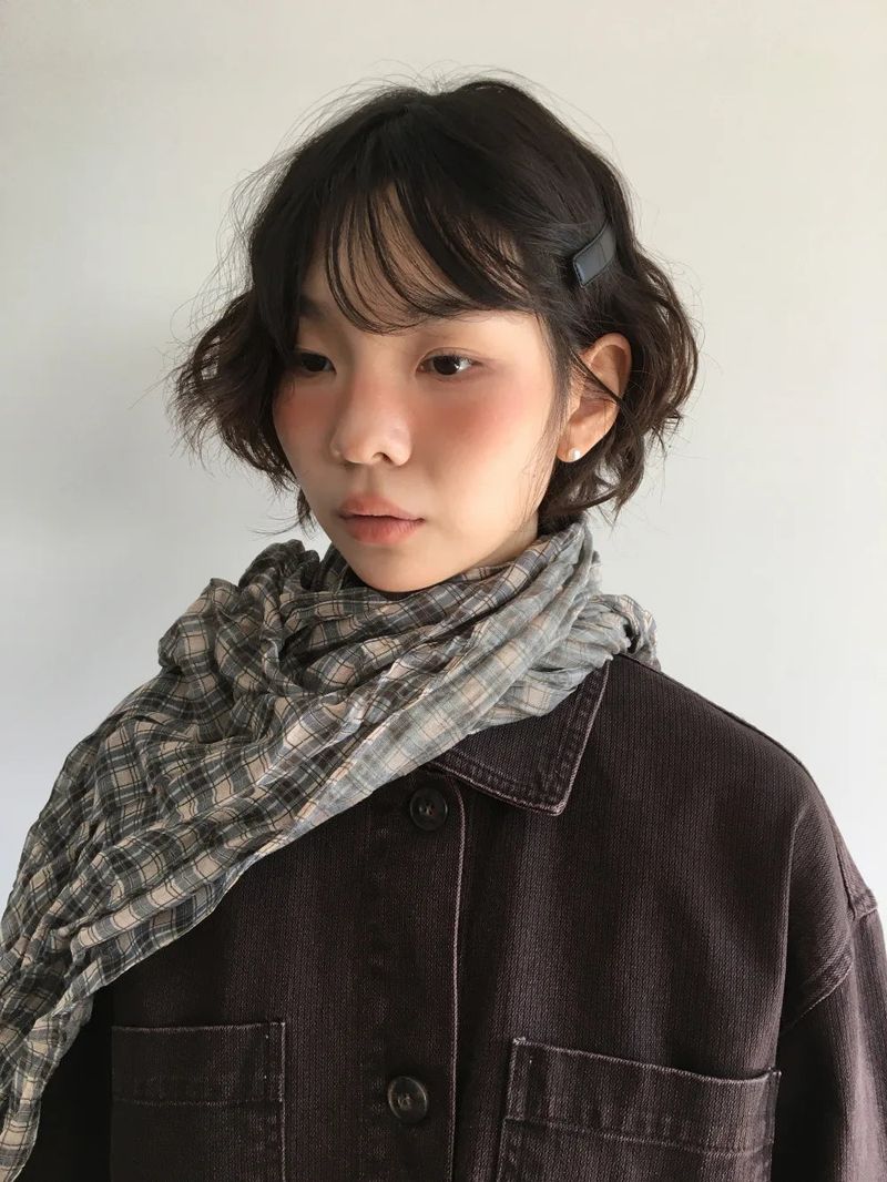 Kiki Pleated Check Scarf (2color)