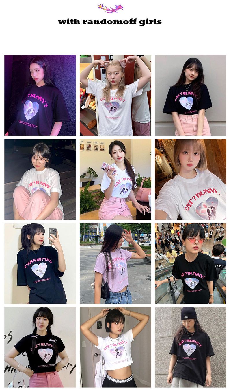 CAT&BUNNY T-SHIRT [3COLOR]