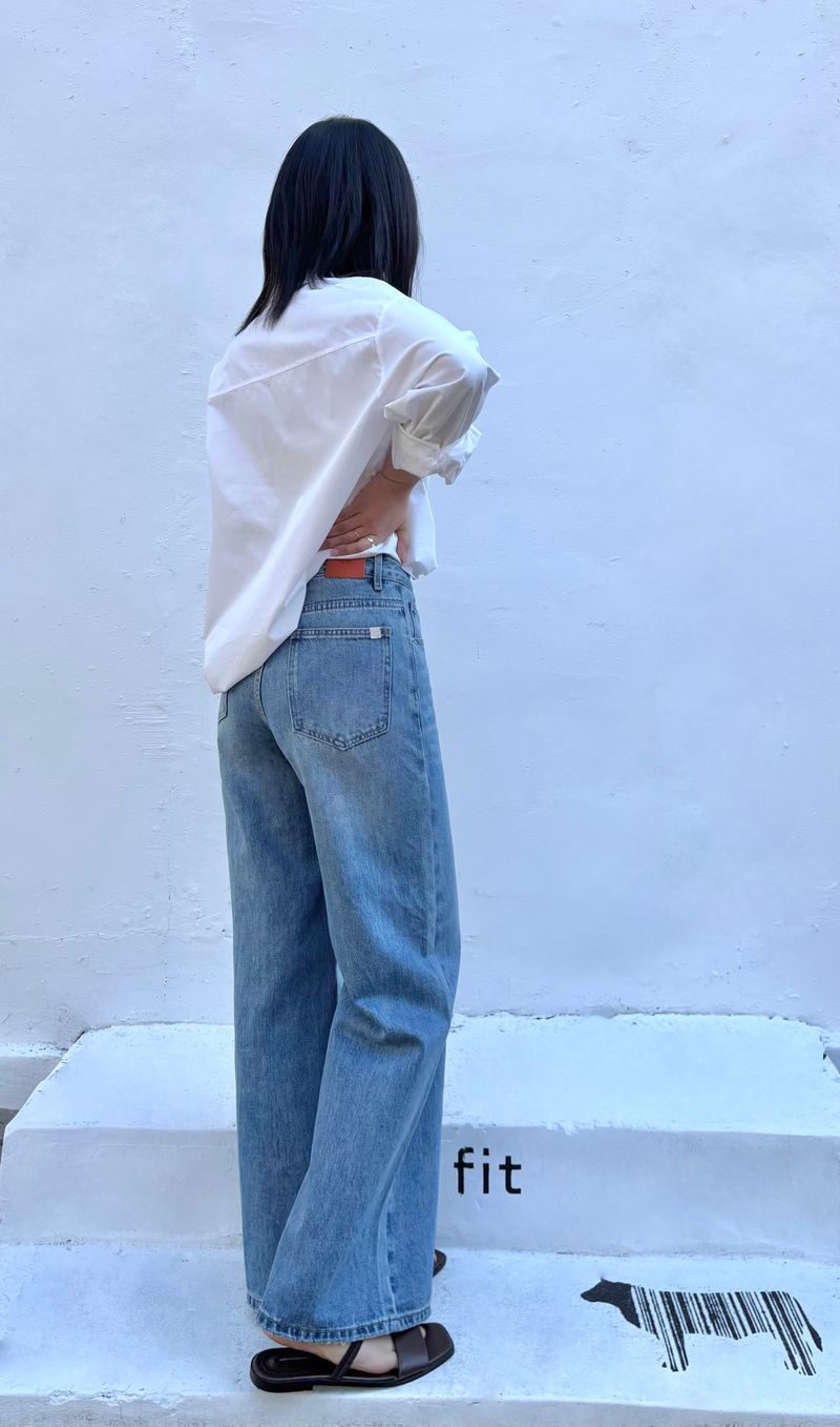 WIDE REGULAR DENIM PANTS code 25002