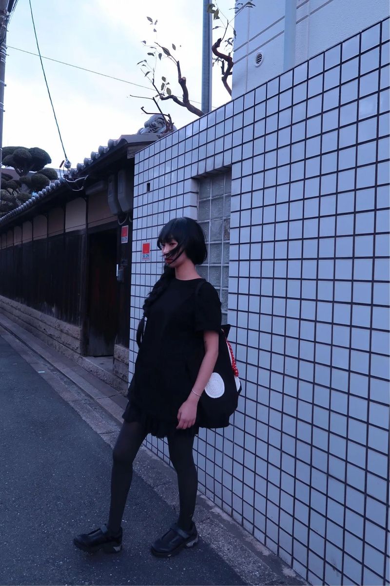 【MADE】ドットポケットバッグ‐ブラックL