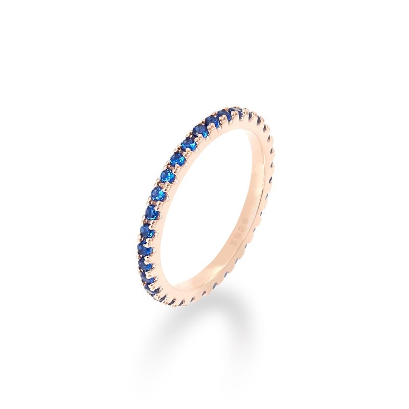 [S925] 2MM Blue Tennis Rilng (rosegold)
