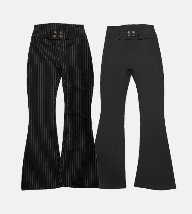 Antique button bootcut slacks