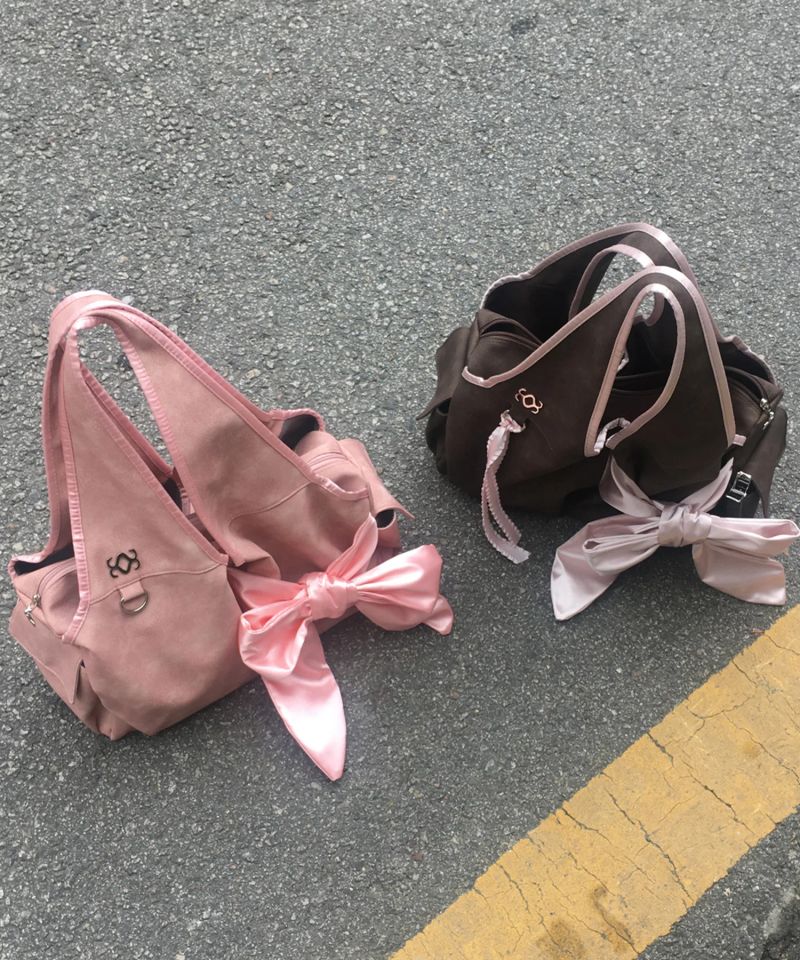 [Medium] Bow Shoulder Bag (Choco Pink)