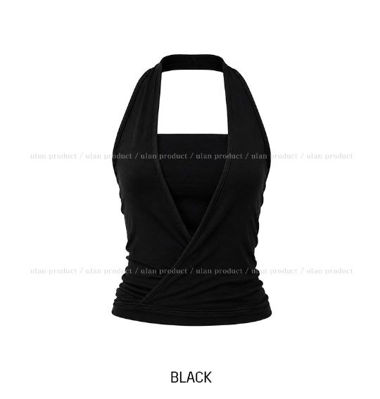 Berry Wrap Halter Sleeveless