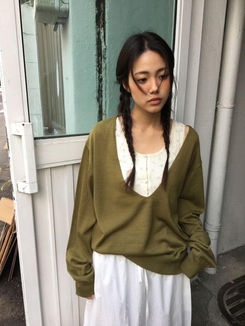 Sunday V-neck Knit (4color)