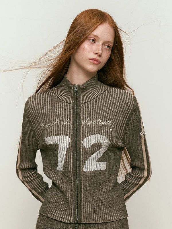 KIRSH（キルシー）の「GARMENT HIGH NECK KNIT ZIP UP [KHAKI]（Tops）」