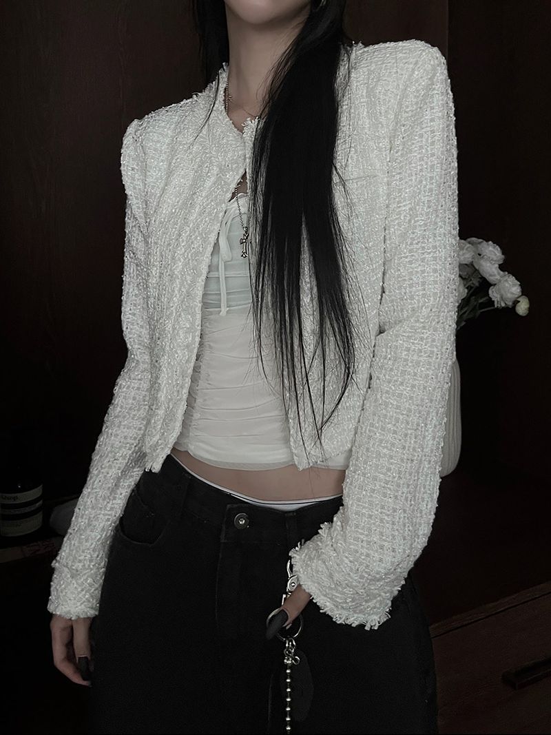 cropped tweed jacket (2color)