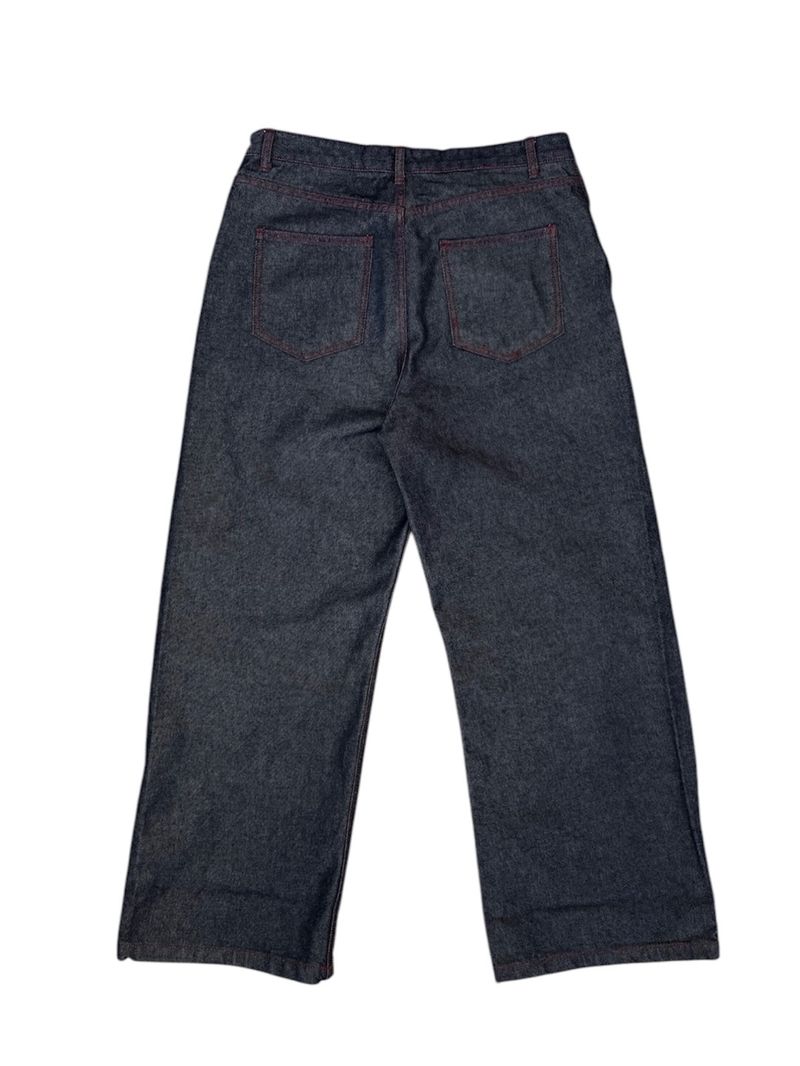 Stitch Cuffing Wide Denim Pants (M, L)