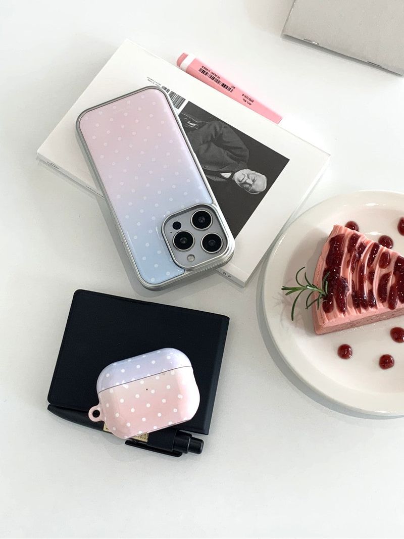 [MADE]ドットコットンキャンディ シルバーエポキシバンパー iPhoneケース
