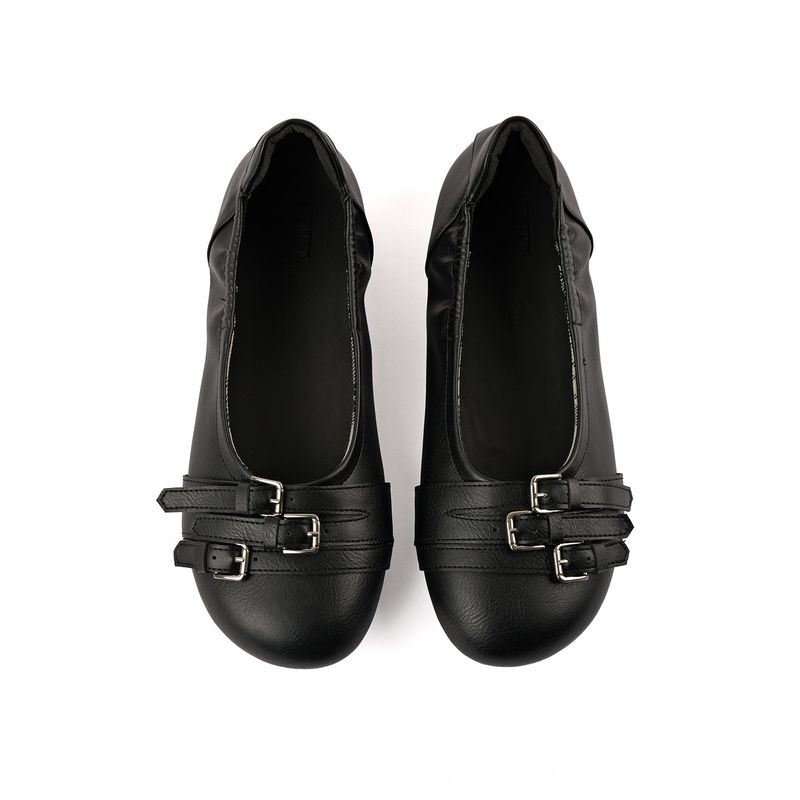 Closet 0040. Three Belted Flat Shoes - 3colors
