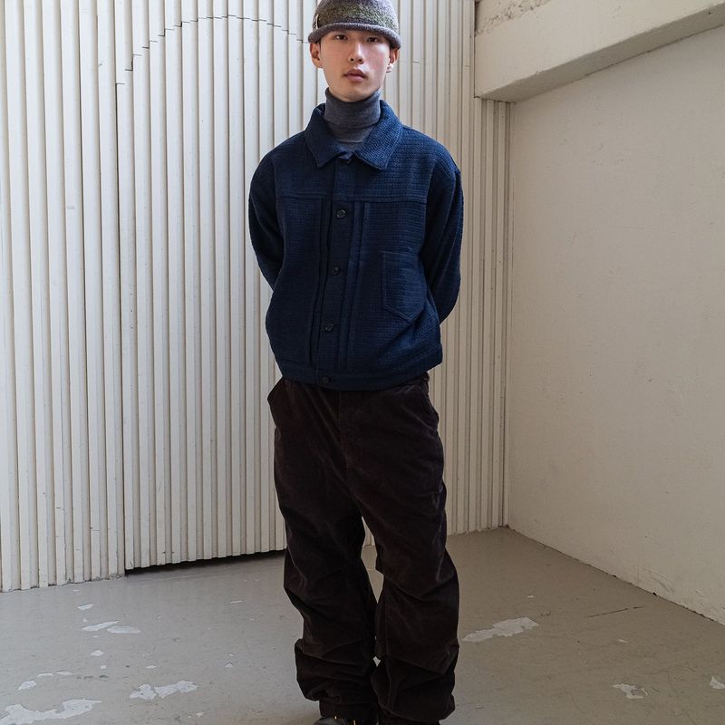 Weave trucker jacket / Navy