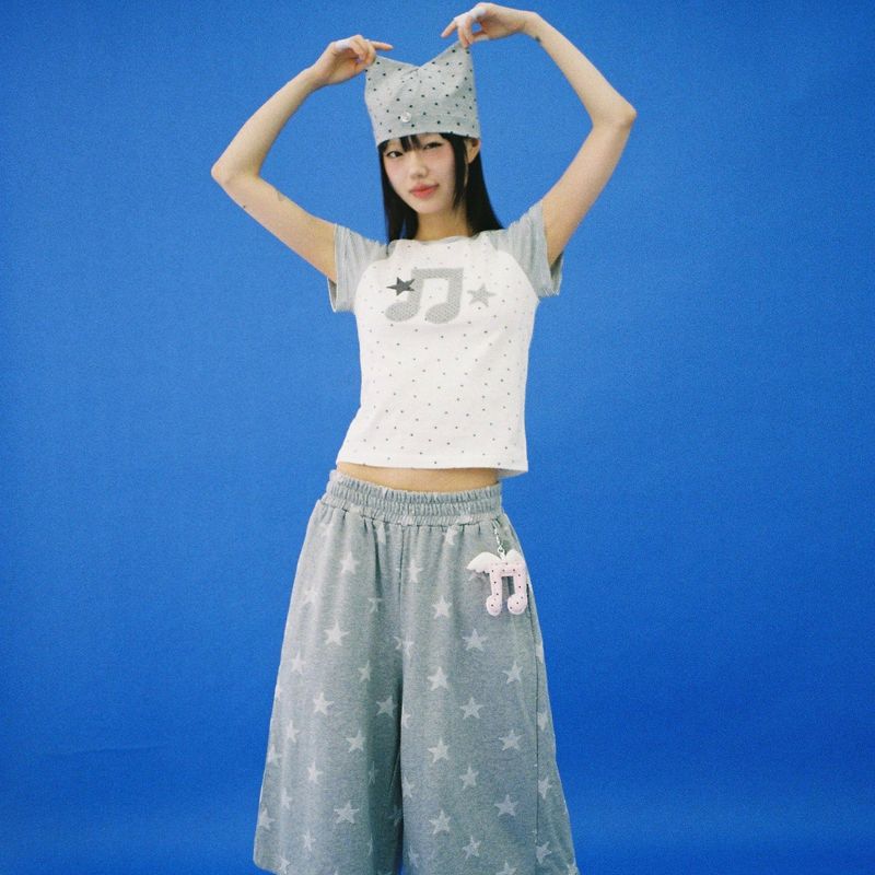 Melody Star Raglan T-shirt - WHITE
