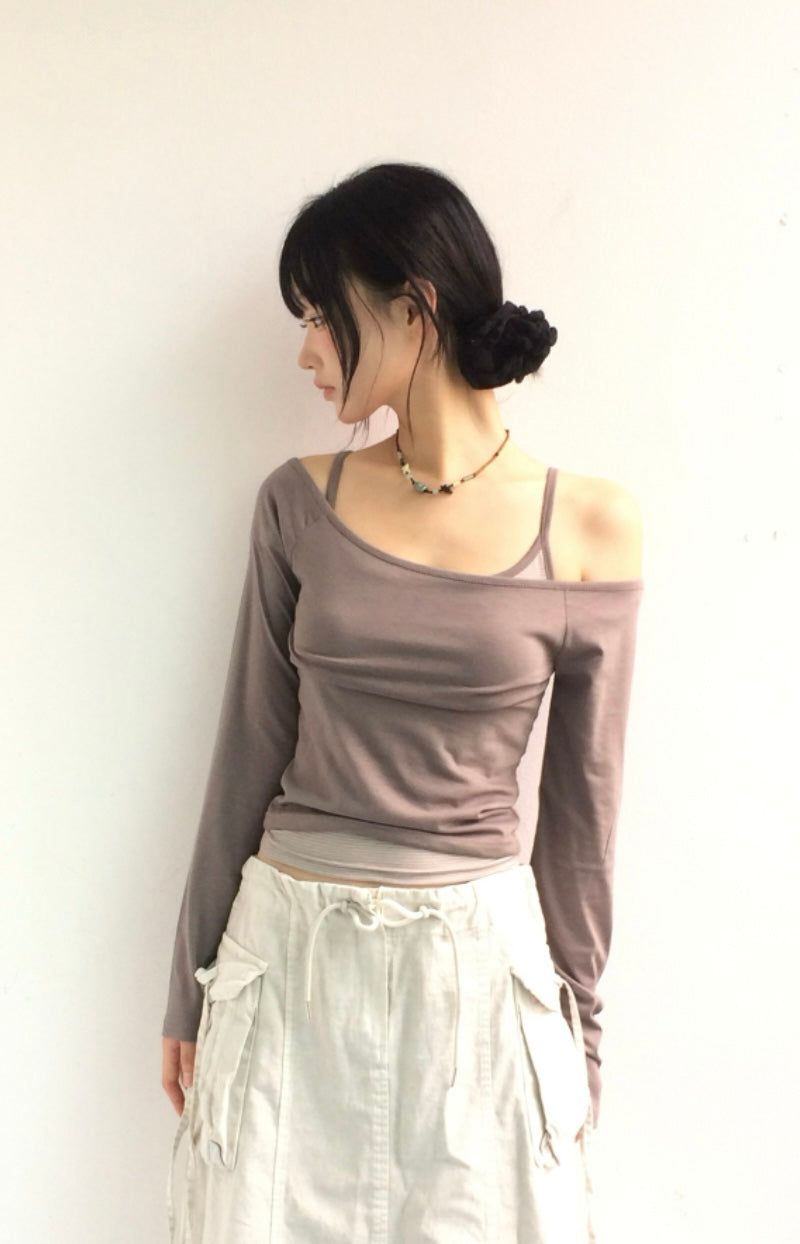 Striped mood layered t