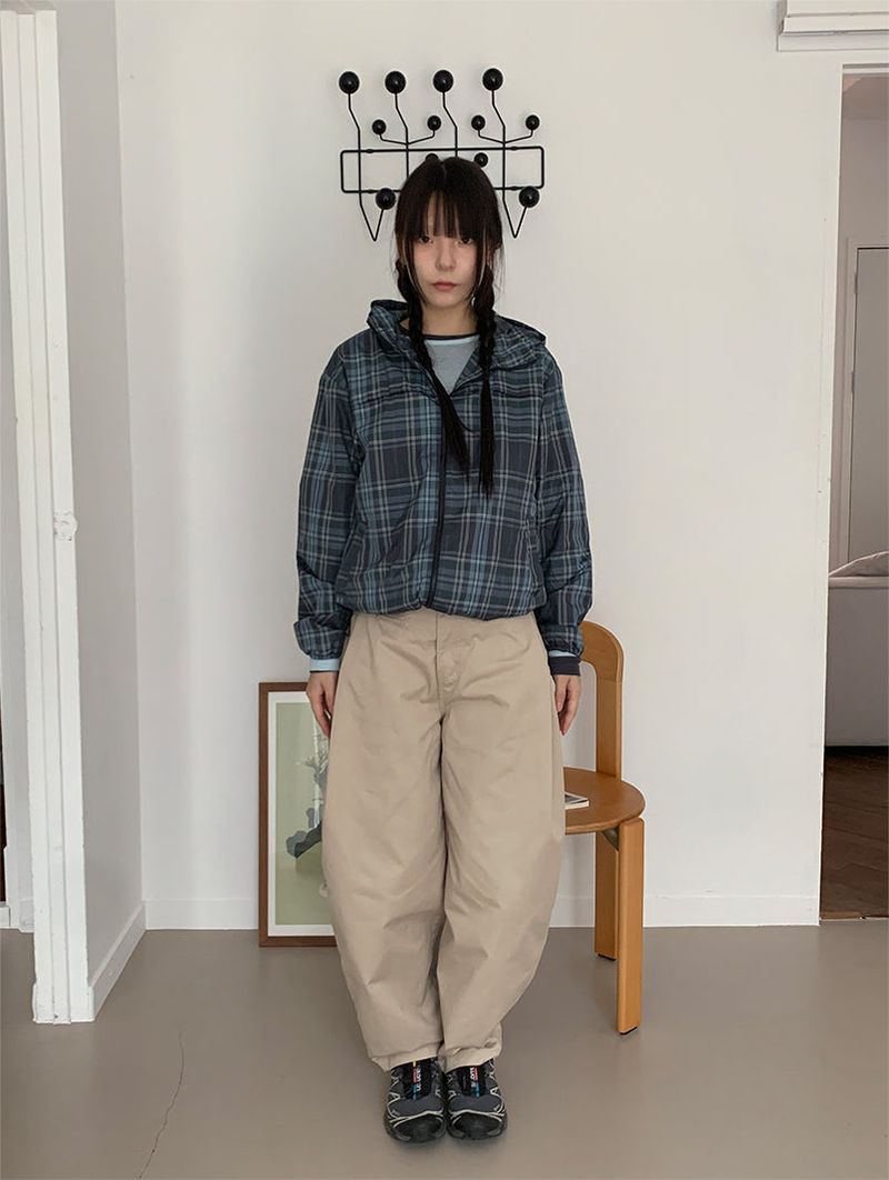 CHECK HOOD WIND JUMPER (3C)