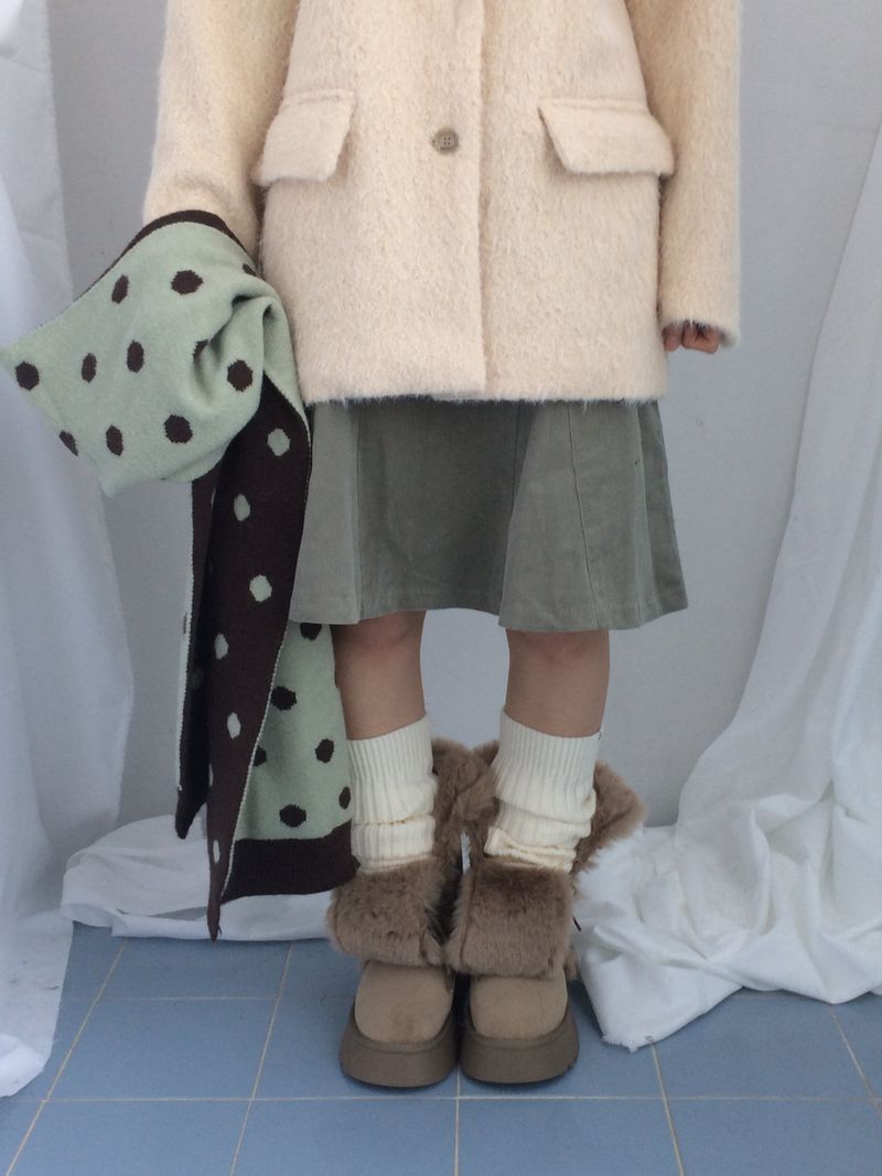 Suede Rabbit Fur Boots