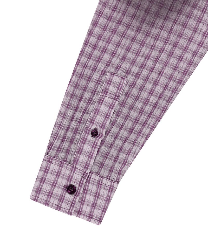 SPRAY DYEING CHECK CROP SHIRT