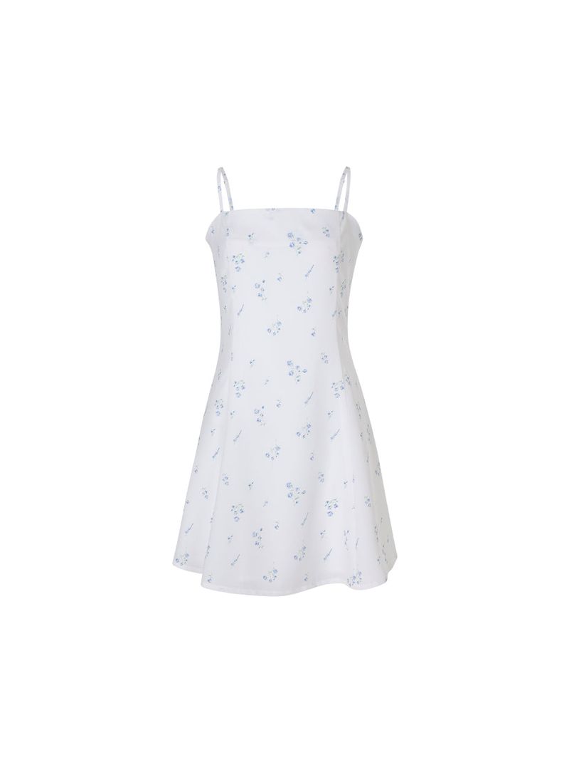 Floral flare dress (White)