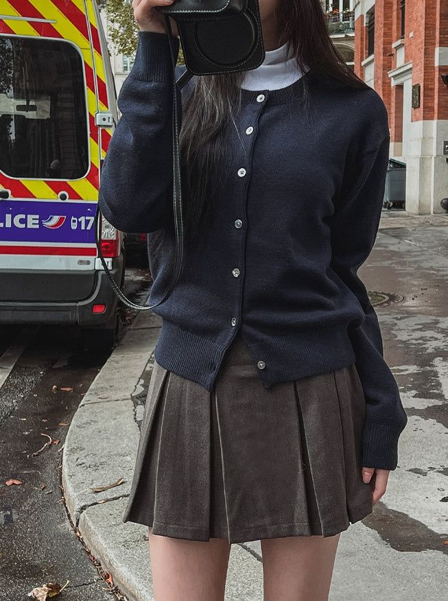 [U-BASIC] Allin round neck cardigan