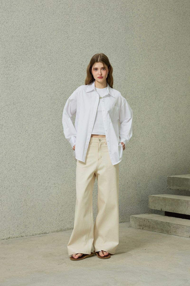BRIGHT OVERSIZED SHIRT / WHITE