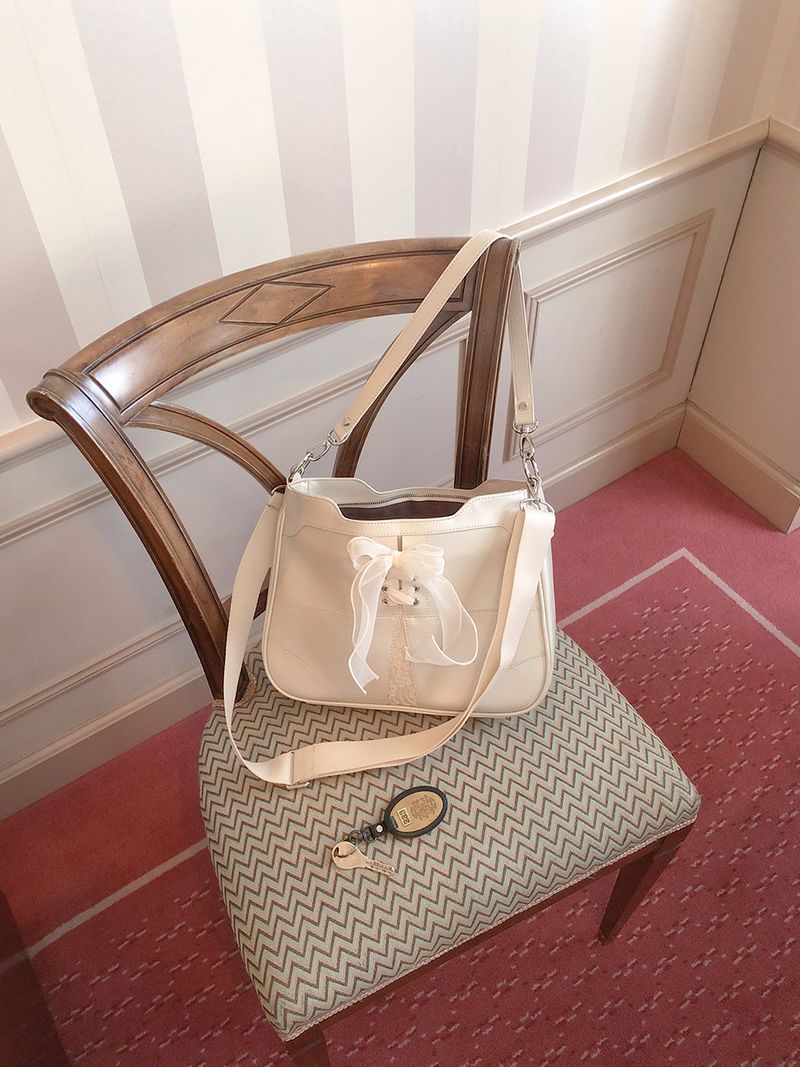 Bustier ribbon bag_ivory