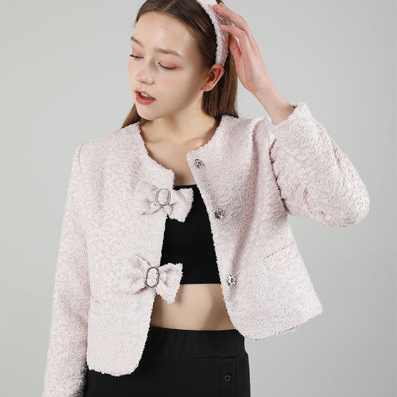 cattline(カトリーヌ)の「Tweed Ribbon Jacket Pink(Jackets/Outerwear)」
