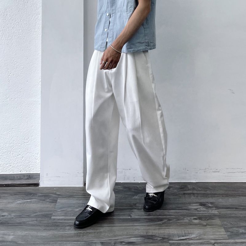 Double Pleat Full-Length Pants