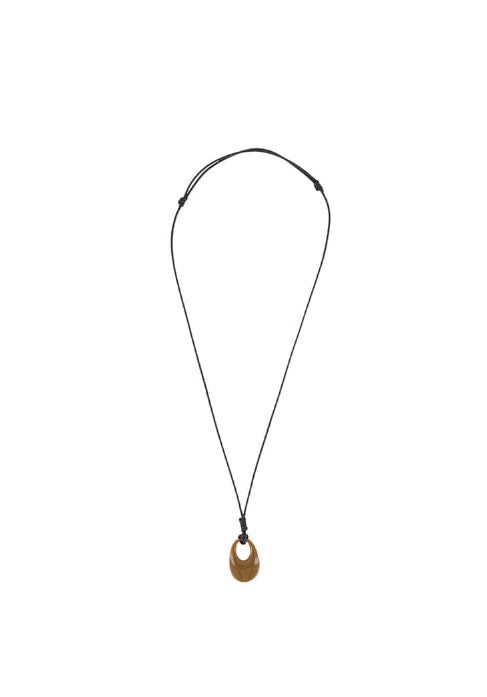 Formica Oval Leather Strap Necklace