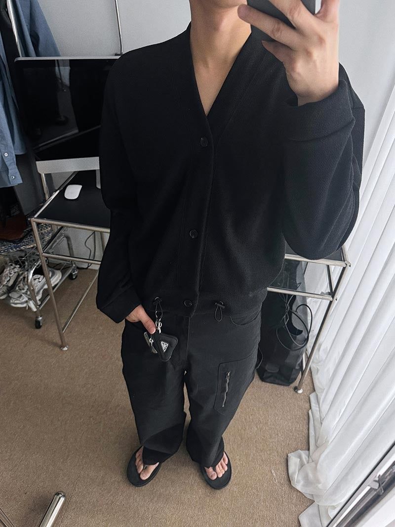 ASCLO String Crop V Cardigan (5color)