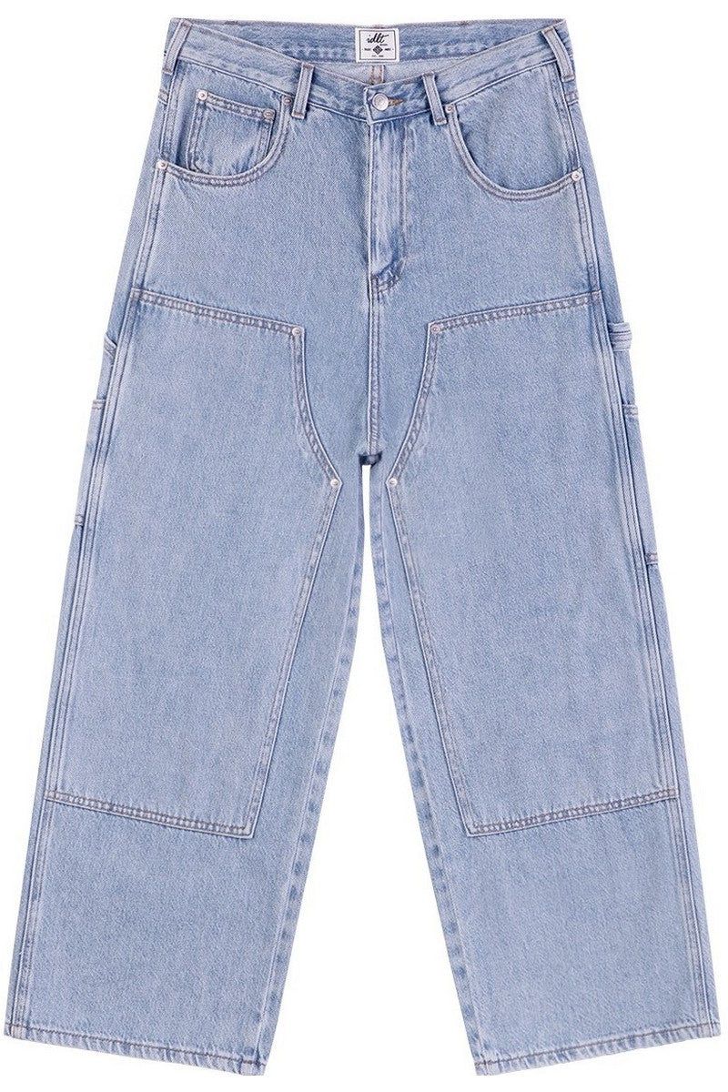 Washed Flare Work Jeans