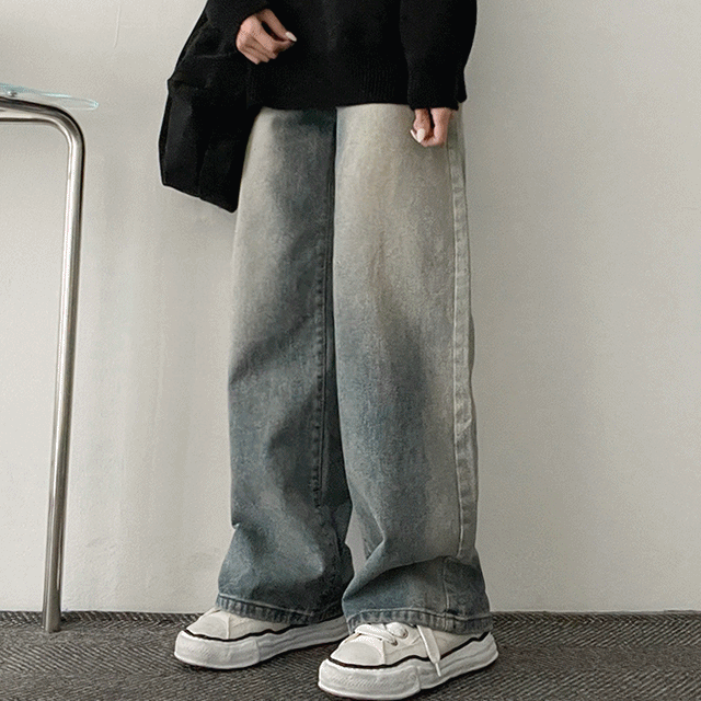 hijjoo（ハイチュー）の「レフバックバンディングディープウォッシュワイドデニムパンツ（パンツ）」