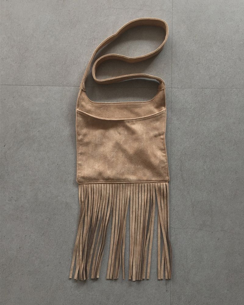 Suede Fringe Shoulder Bag (5color)
