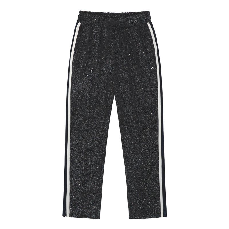0 3 twinkle velvet track pants - BLACK