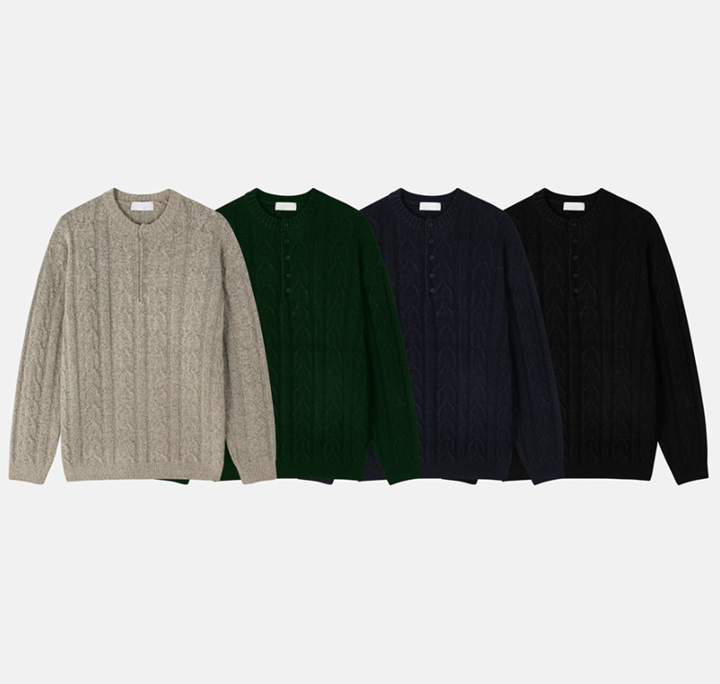  Belerice Henry Neck Cable Overfit Knit