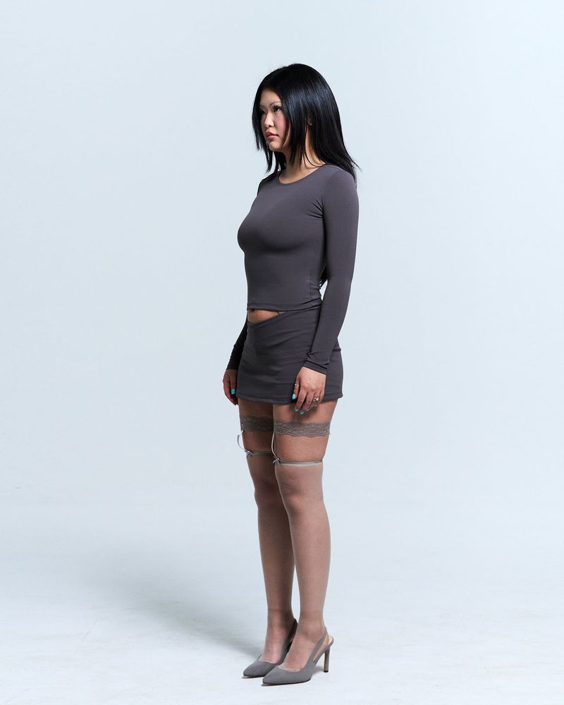[CHARCOAL] SKINA SKIRT
