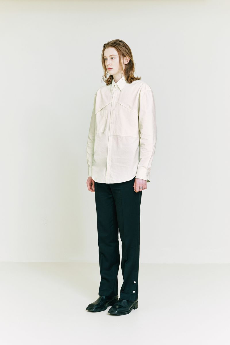 Oblique Cover Shirt cream