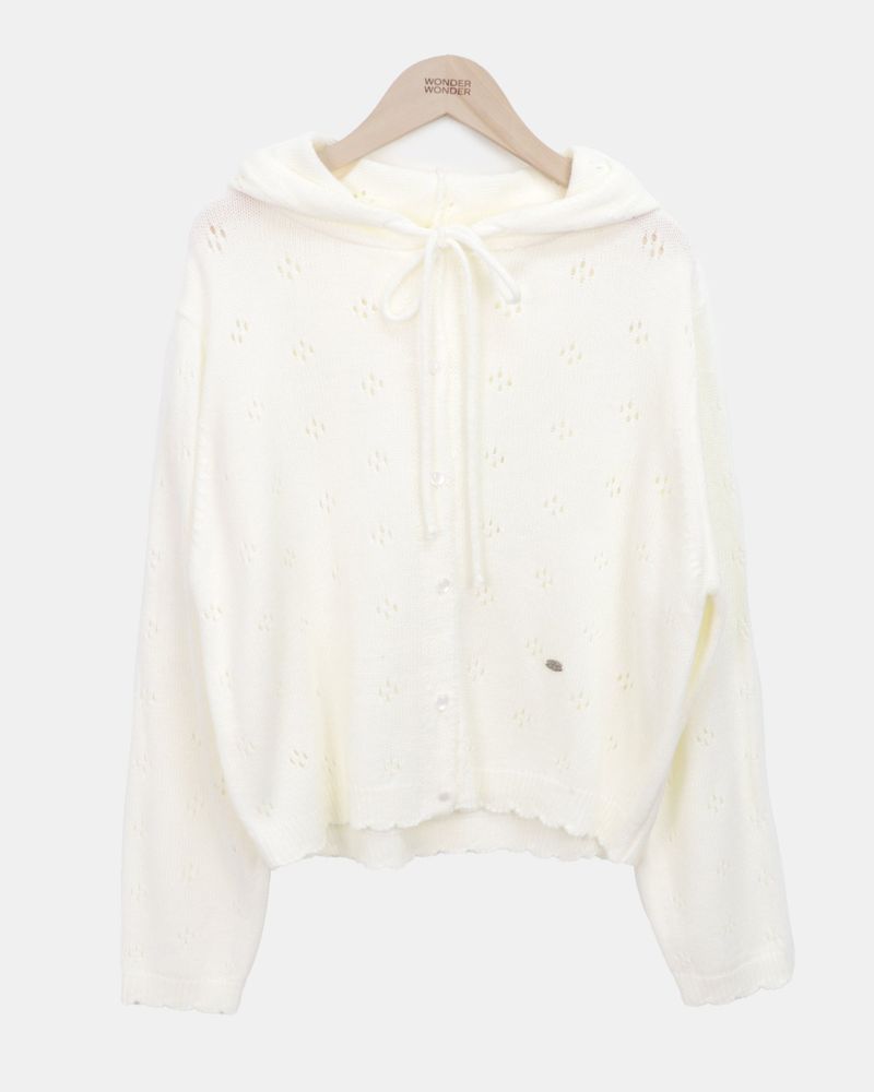 Mamel Punching Hood Knit Cardigan