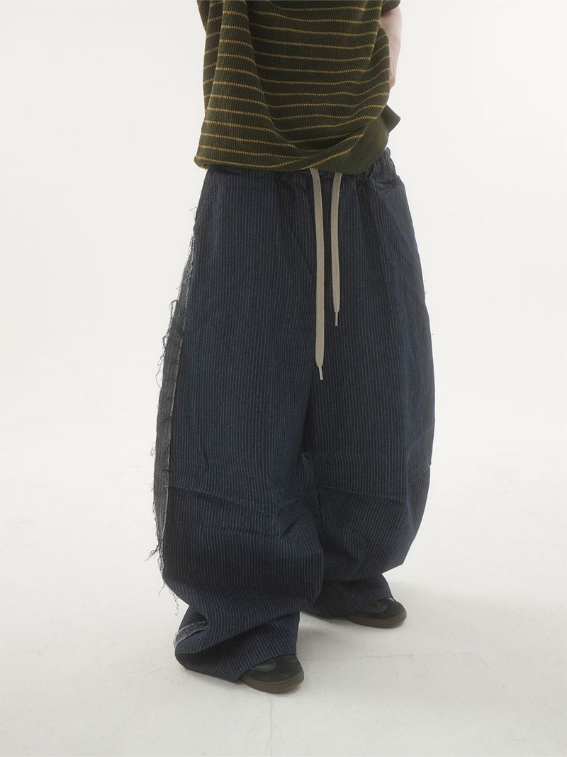 City line stripe denim pants -2C