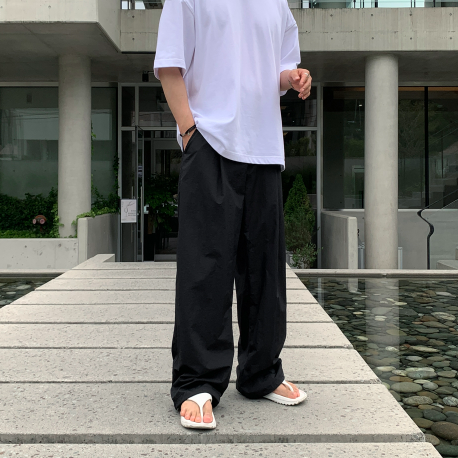 Wybird Cool Ice String Pin Tuck Wide Pants