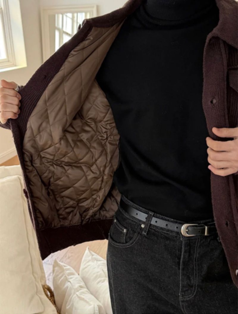 [F/W] Wool padding knit trucker jacket(4color)