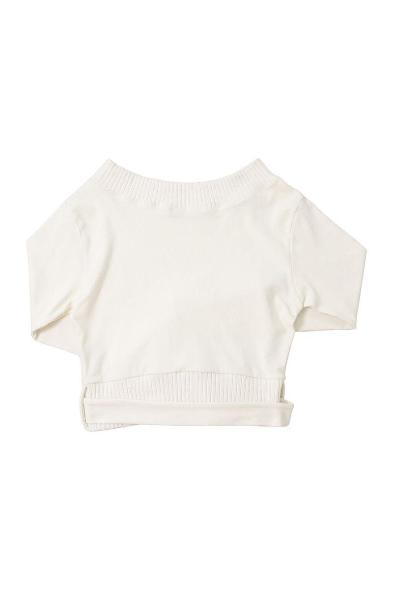 [ID] Logo Off-Shoulder Sweatshirt (Choker Set) (Ivory) 